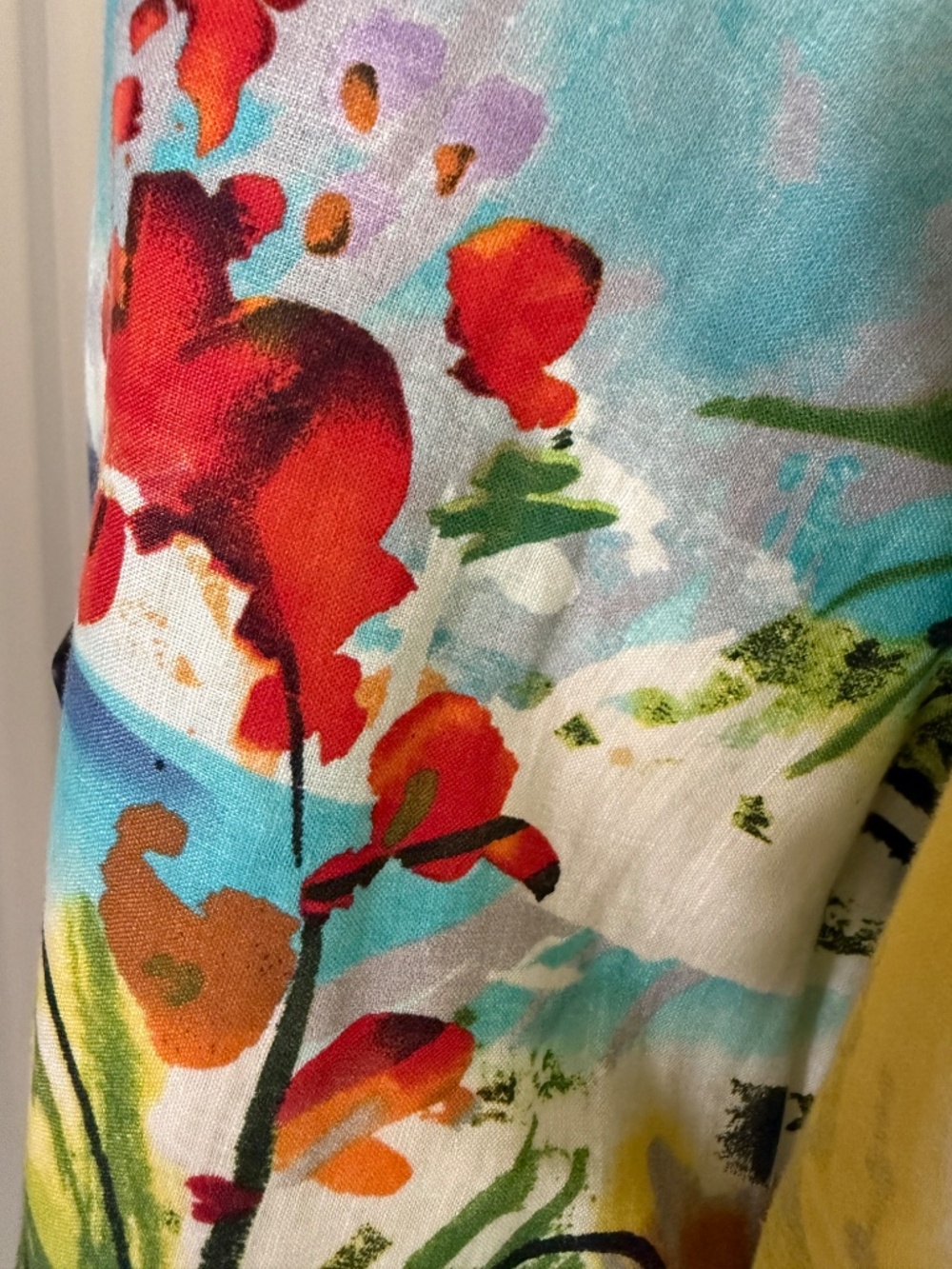 Caroline Rose Linen Jacket L Made USA Abstract Art Print Lined Designer Blazer - Picture 13 of 16